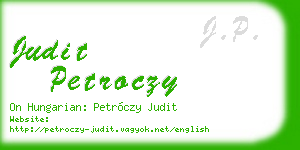 judit petroczy business card